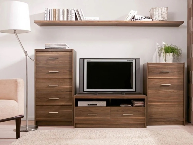 Open-33 Chest of drawers KOM 1D1S (California walnut)-thumb-1